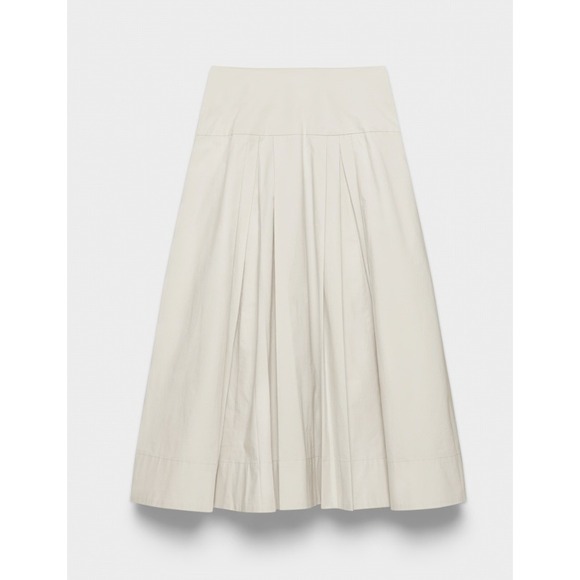 Babaton Dresses & Skirts - Babaton Chandelier Skirt Women 0 Matte Pearl New Pleated Midi A-Line Aritzia